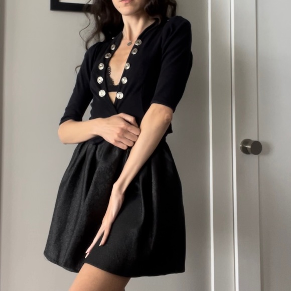 Cropped Jacket With Buttons Sz S - Picture 2 of 8